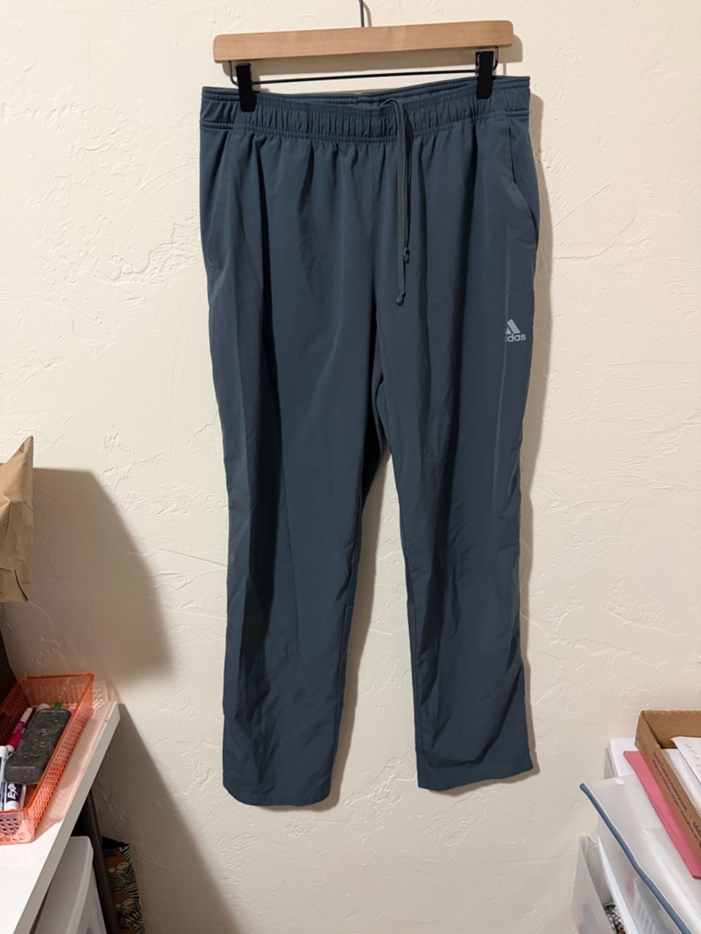 adidas Men's Slate Blue Drawstring Joggers